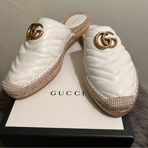 Gucci Marmont GG Pilar Espadrille Shoes Size 39 Mules